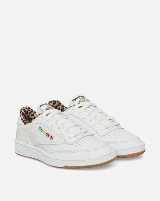Reebok White Wacko Maria Club C 85 Vintage Sneakers / Leopard for men