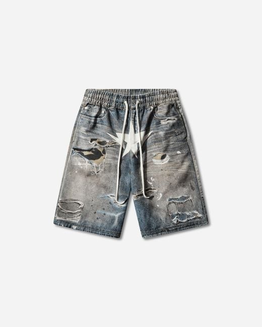 A Bathing Ape Blue S Bape Sta Fake Print Relaxed Fit Shorts Light for men