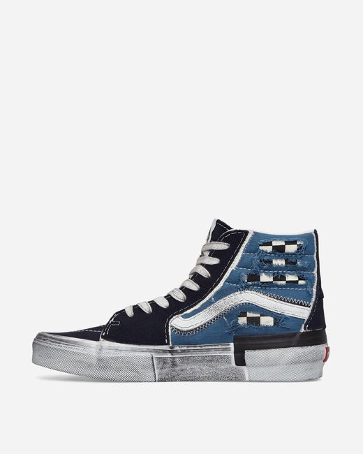 High top blue hot sale checkered vans