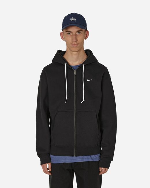 Nike Solo Swoosh Full-zip Hooded Sweatshirt Black for Men