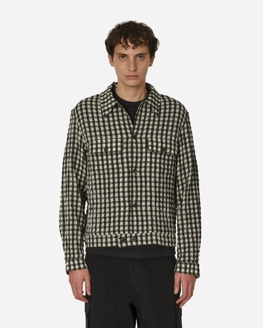 Our Legacy Gray Coach Shirt Wyoming Check for men