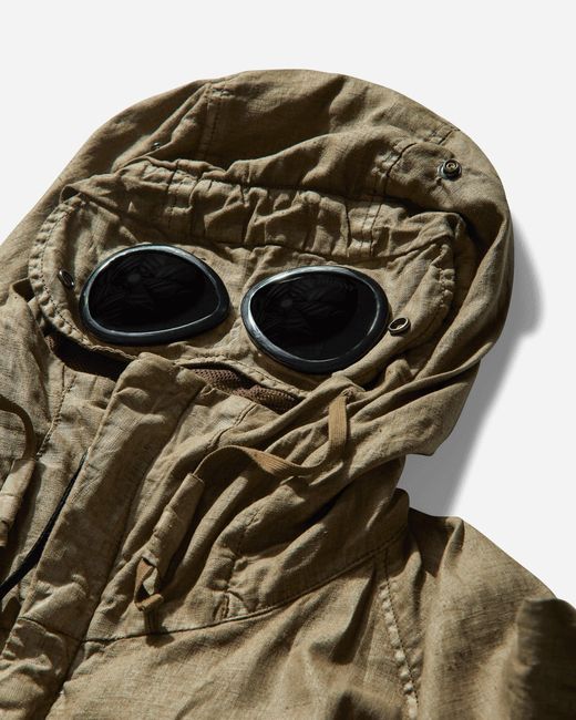 C P Company Green S Lino Wax Goggle Jacket Tree House for men