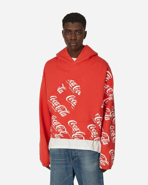 ERL Coca Cola Swirl Hooded Sweatshirt in Red for Men Lyst UK