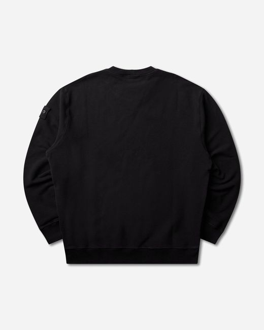 Stone Island Black Men S Ghost Stretch Cotton Fleece Crewneck Sweatshirt for men