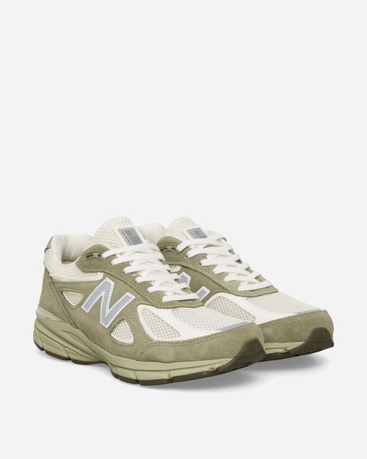 New Balance Green Made In Usa 990v4 Sneakers Olive Leaf / Permafrost / Light Olive for men