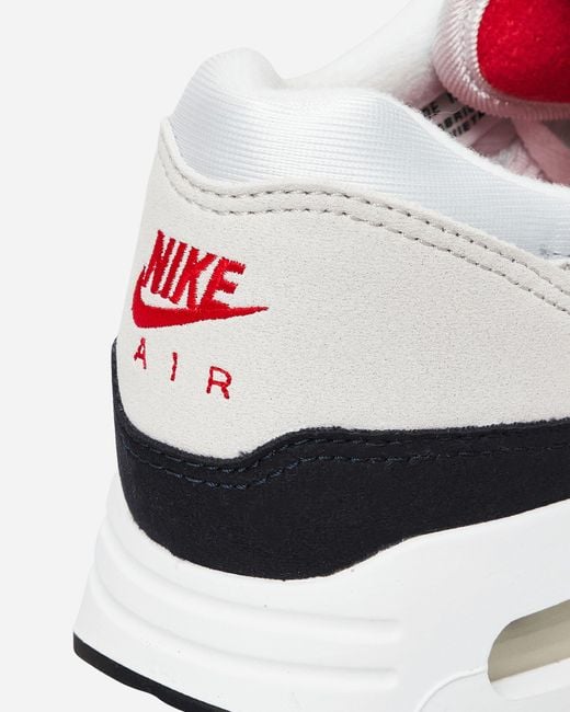 Nike White Air Max 1 86 Sneakers Dark Obsidian / University Red for men