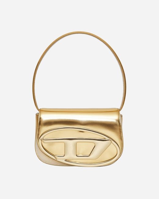 DIESEL Mirrored Leather Shoulder Bag Gold in Metallic for Men | Lyst