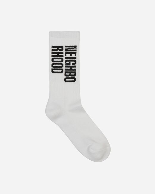 Neighborhood White Id Logo Socks for men