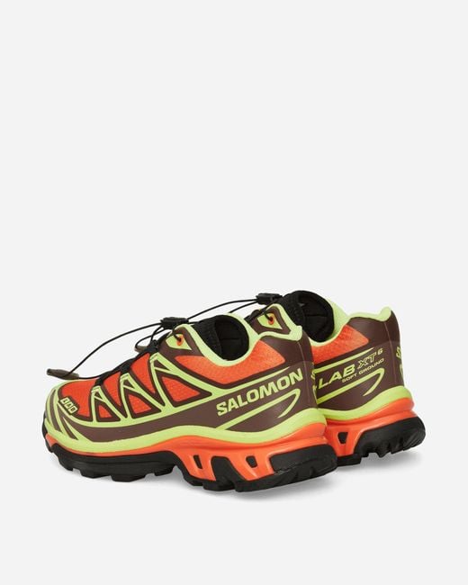 Salomon Multicolor Xt-6 Sneakers Red Orange / Sharp Green / Black for men