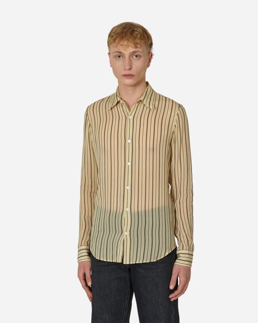 Dries Van Noten Striped Sheer Shirt in Natural for Men | Lyst