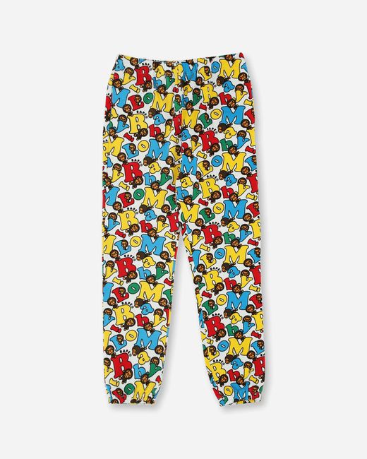 A Bathing Ape White Men S Baby Milo Alphabet Slim Pants for men