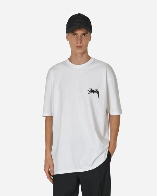 Stussy White Classic Dot T-shirt for men