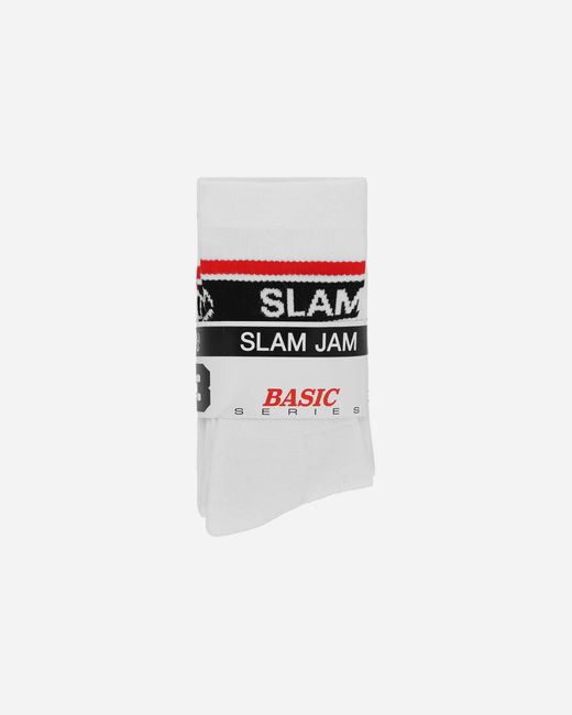 SLAM JAM White 3-Pack Logo Jacquard Socks for men