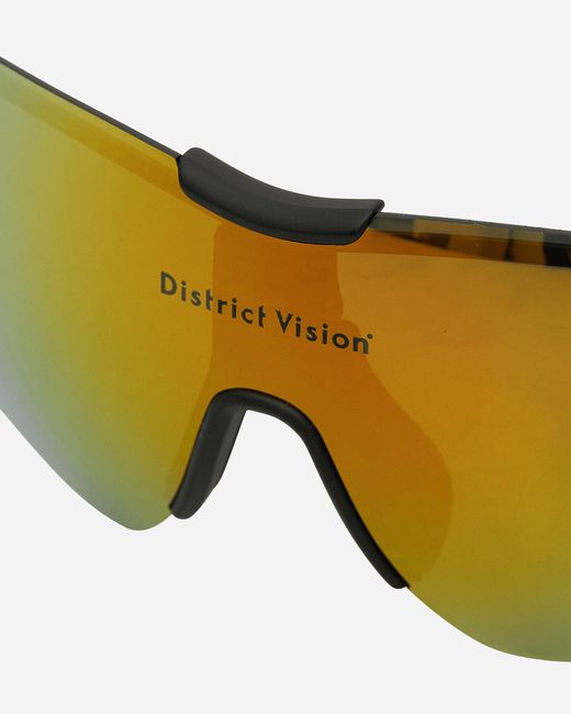 District Vision Yellow Kohei Aero Blade Ti Sunglasses Graphite / D+ Amber Mirror for men