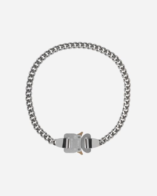 1017 ALYX 9SM Metallic Metal Buckle Necklace Silver for men