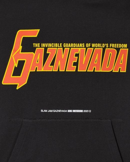 SLAM JAM Black Gaznevada Graphic Hooded Sweatshirt for men