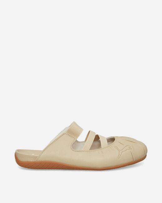 PUMA White S Speedcat Mules Toasted Almond Melted Caramel