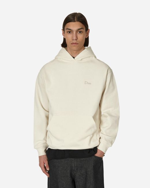 Dime Classic Small Logo Hooded Sweatshirt Rice in Natural for Men | Lyst