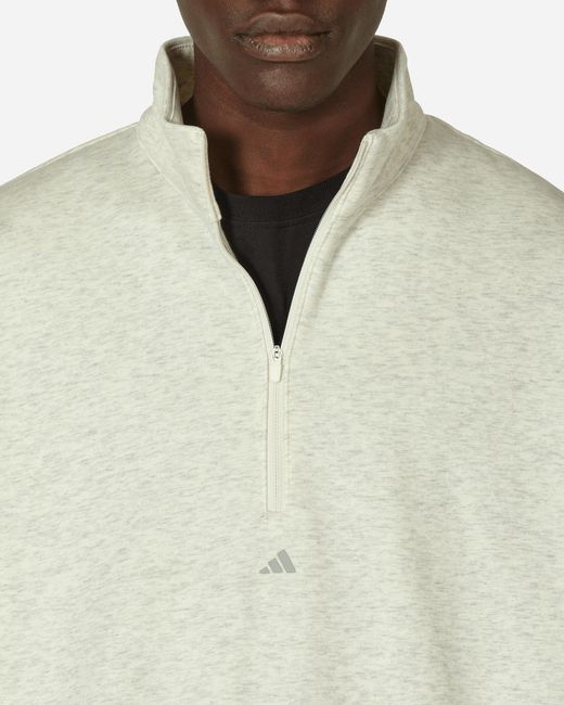 Adidas Natural Basketball Half-zip Crewneck Sweatshirts Cream for men