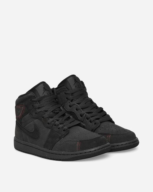 Nike Black Air Jordan 1 Mid Se Craft Sneakers Dark Smoke for men
