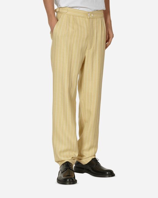 Bode Yellow Dennis Stripe Trousers Cream for men