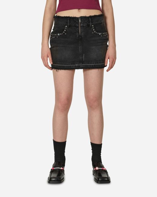Guess Black Western Denim Skirt Used Wash