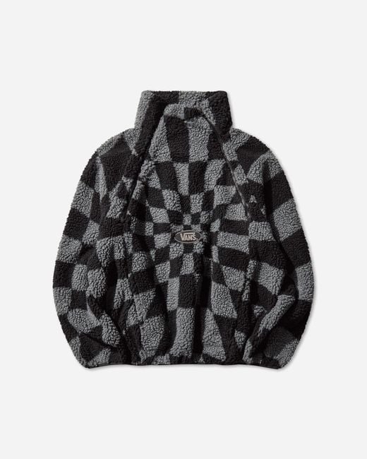 Vans Black Act Of Disagreement Relief Check Fleece Jacket Smoked Pearl for men