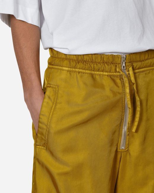 Dries Van Noten Yellow Overdyed Pants Olive for men