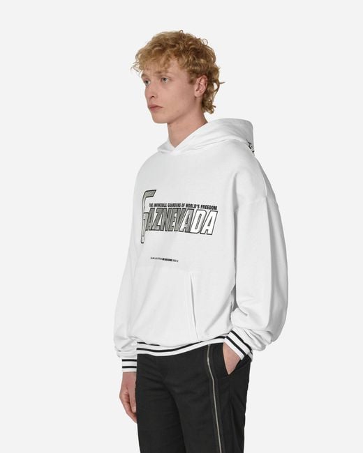 SLAM JAM White Gaznevada Graphic Hooded Sweatshirt for men