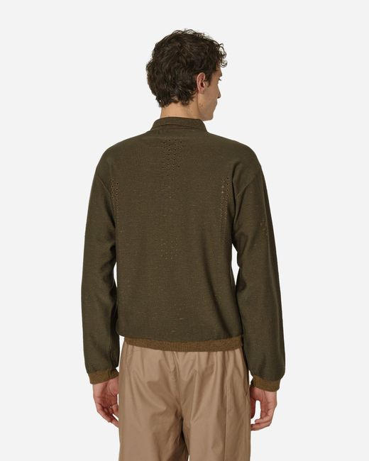 Roa Green Merino Polo Sweater Military for men