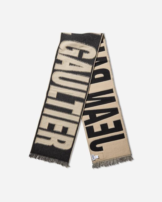 Jean Paul Gaultier Gray Oversized Logo Scarf