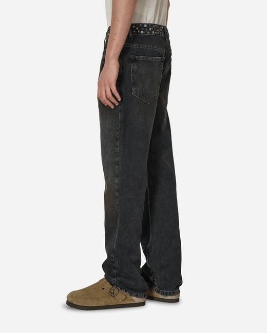 Guess Black Embellished Flare Pants Aged Wash for men