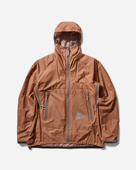 And Wander Brown 3L Ul Rain Jacket for men