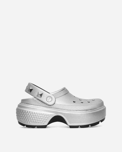CROCSTM White S Stomp Metallic Clogs for men