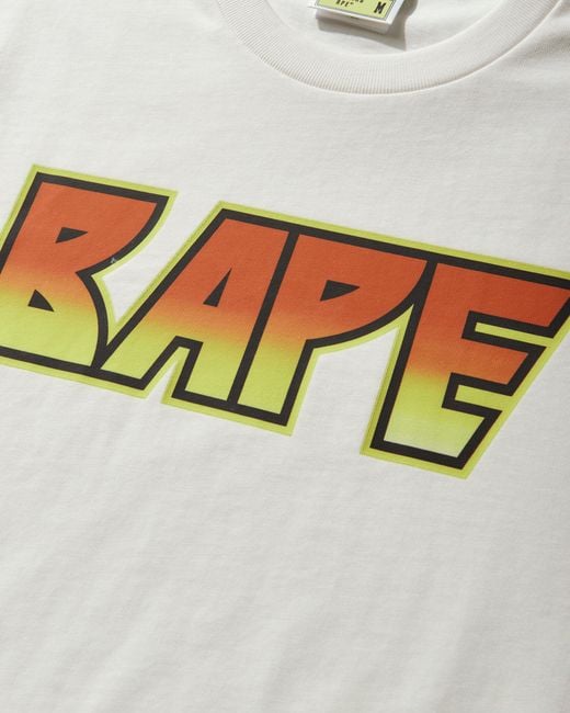 A Bathing Ape White Men S Bape Kiss Logo T-shirt Ivory for men