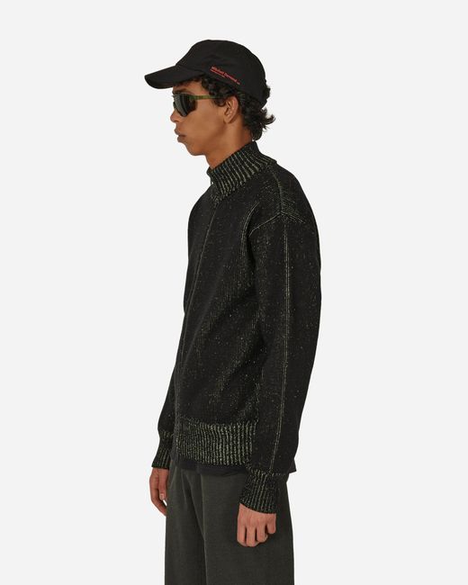 GR10K Black Aimless Compact Knit Full Zipped Sweater Herren for men