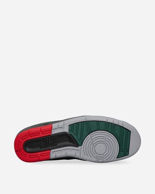 Nike Black Air Jordan 2 Retro Low Sneakers / Fire / Fir for men