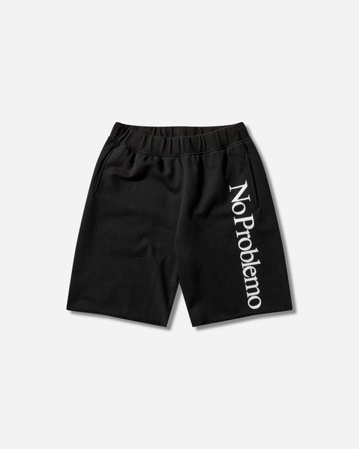 No Problemo Black Logo Sweatshorts for men