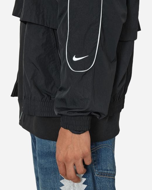Nike Sportswear Solo Swoosh Woven Tracksuit Jacket in Black for