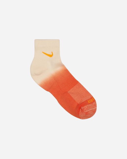 Nike Orange Everyday Plus Cushioned Ankle Socks / / Cream for men