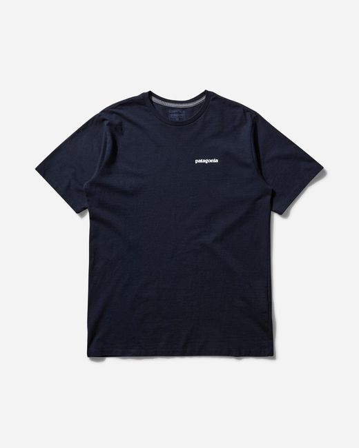 Patagonia Blue P-6 Logo Responsibili T-Shirt New for men