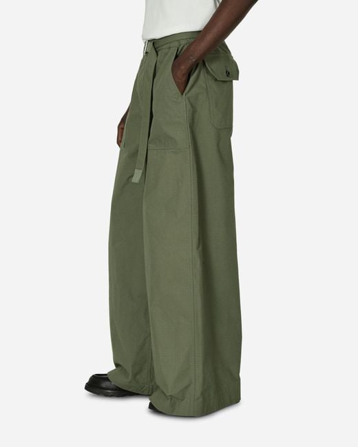 Sacai Green Rip Stop Pants Khaki for men
