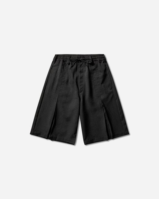 Y-3 Black Sport Uniform Pleated Shorts for men