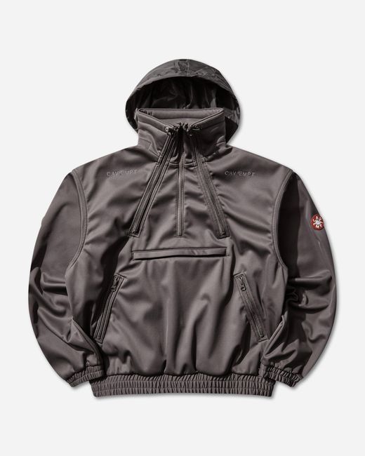 Cav Empt Gray Fleece Back Half Zip Jacket for men