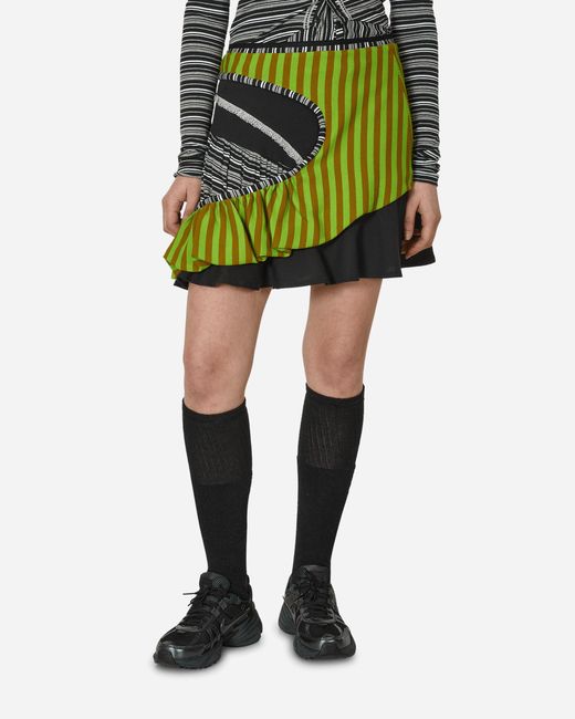 Kiko Kostadinov Green Simultanism Skirt Stripe