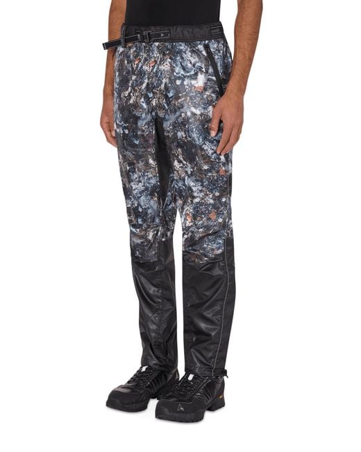 And Wander Black Stone Printed Ripstop Pants for men