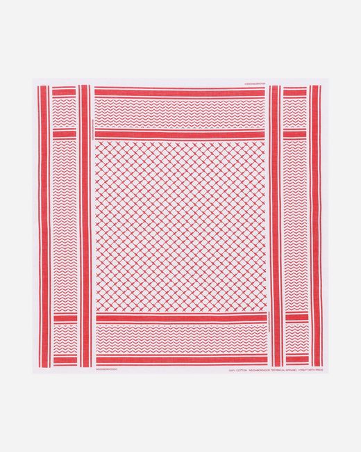 Neighborhood Shemagh Pattern Bandana / Red in Pink for Men