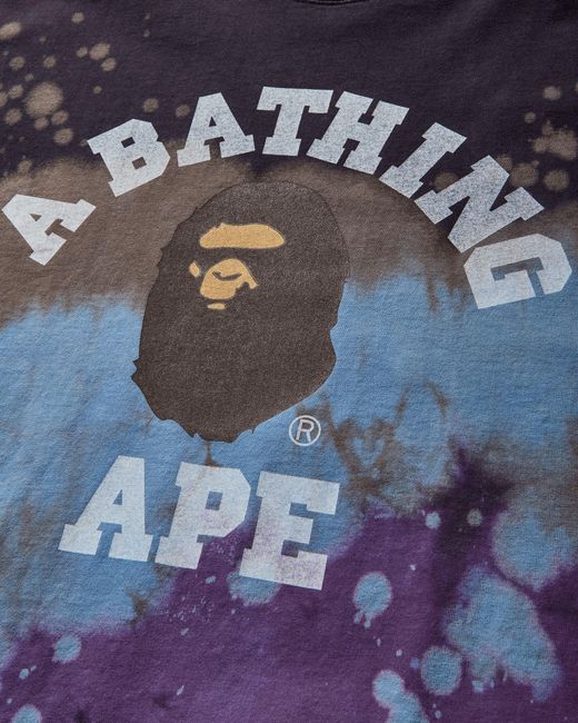 A Bathing Ape Blue Men S Tie-dye College T-shirt for men