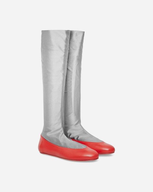 Kiko Kostadinov White S Promxima Long Ballerinas Slate Fire