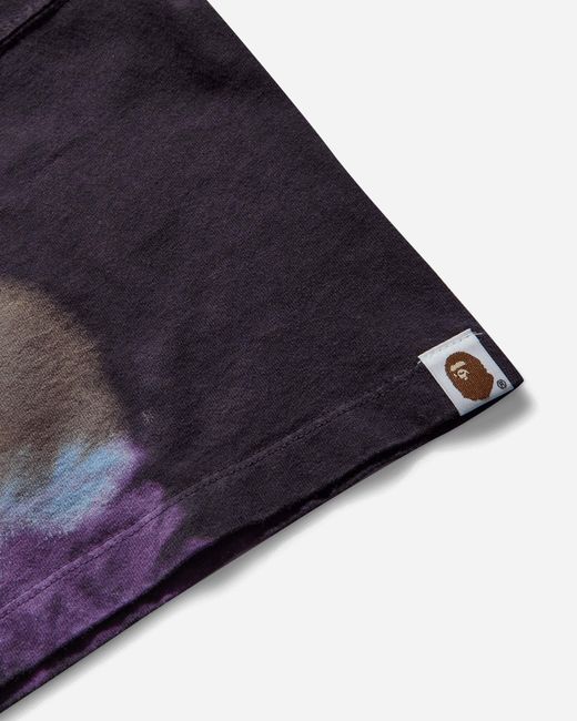 A Bathing Ape Blue Men S Tie-dye College T-shirt for men